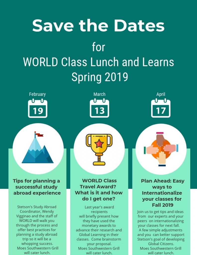 Spring 2019 WORLD Class Lunch & Learn Schedule Announced WORLD