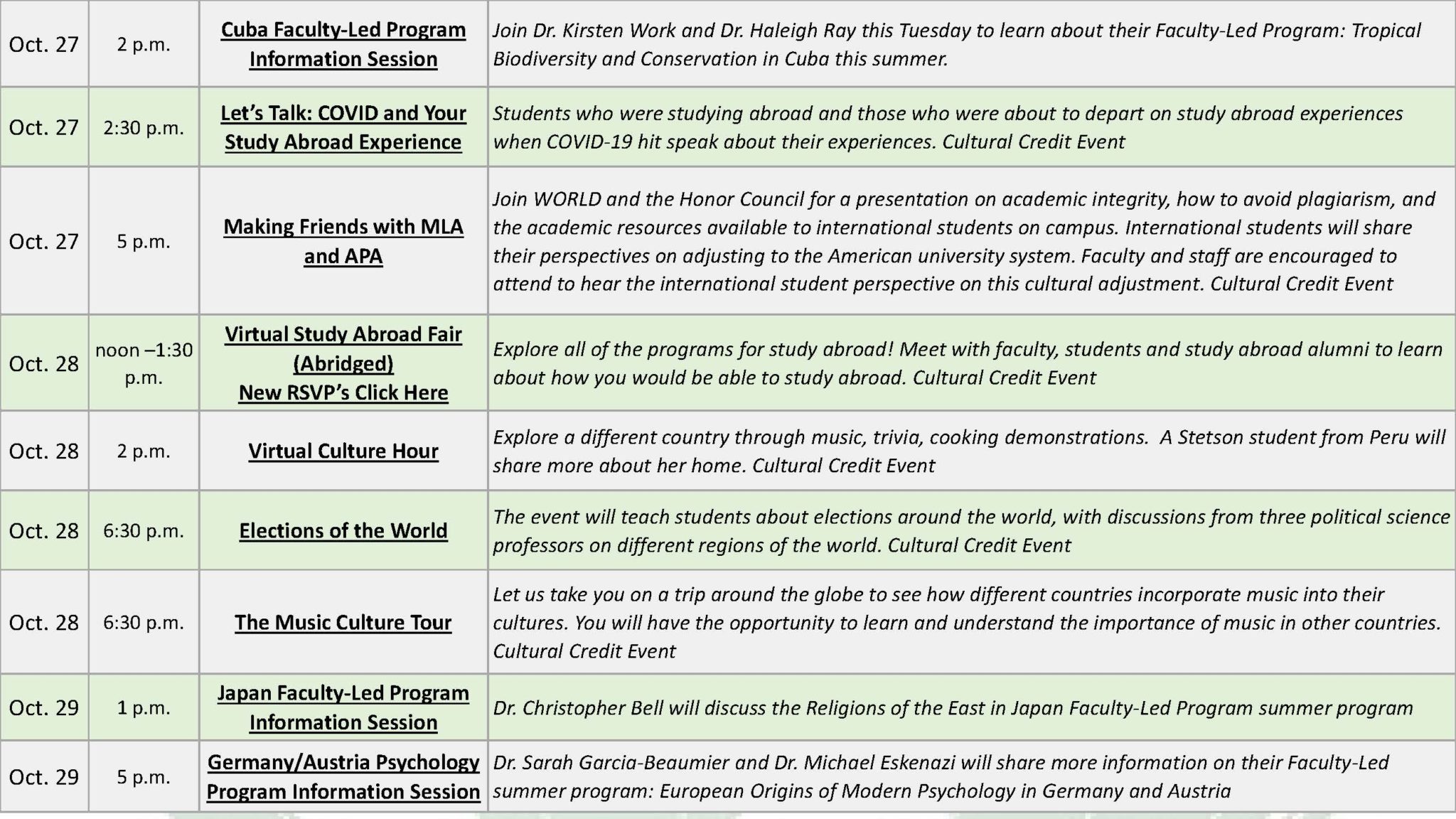 Join Us For International Education Week 2020 World Stetson University